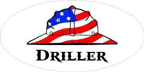 3 - Driller Hard Hat/Helmet Stickers 1 1/2" x 3" H250