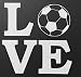 CMI671 Love Football (Soccer) 5" x 5" - Vinyl Die Cut Decal/ Bumper Sticker For Windows, Cars, Trucks, Laptops, Etc. | Premium Quality White Vinyl Decal