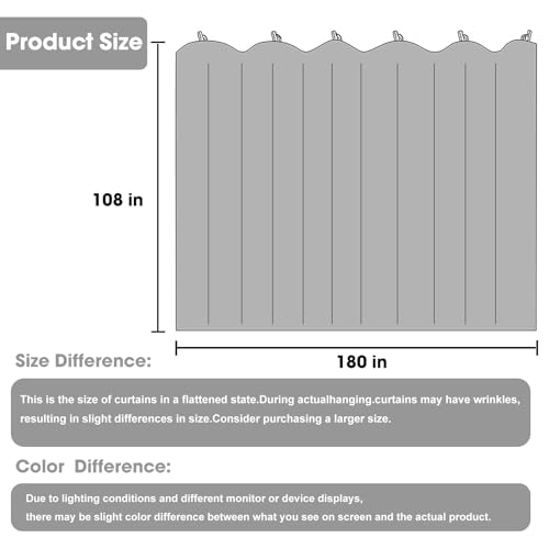 Image of Room Divider Blackout Curtain Track Curtains Wall Dividers Panels Screen for Living Rooms Bedroom Office Privacy Partition Separation, W180 x L108 Inch,1 Panel, Black