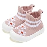 VIFUUR Baby Shoes Girls Boys Toddler Sneakers Non-Slip First Walkers Shoes for Babies Hight Top Pink Flow Topers Size 12-18 Months Infant