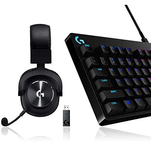 Logitech G PRO X LIGHTSPEED Gaming-Headset (2. Generation) mit Blue VO!CE + Logitech G PRO TKL mechanische Gaming-Tastatur, GX-Blue Clicky Switches, LIGHTSYNC RGB