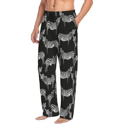 Cool Black Zebra Mens Pj Pants,Soft Men Lounge Pants,Mens Pajama Pants Bottoms,Sleep Pants For Men