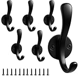 kaiyaya 6 Stück Garderobenhaken Schwarz, Kleiderha...