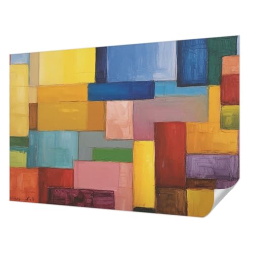 Papier peint adhésif de haute qualité motif rectangles colorés déco - 2