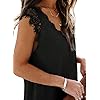 XIEERDUO-Womens-V-Neck-Lace-Tank-Tops-Summer-Casual-Sleeveless-Shirts-Side-Split Womens Lace Tank Tops Cute Summer Boho Tops Comfy Flowy Cute Fashion Black L