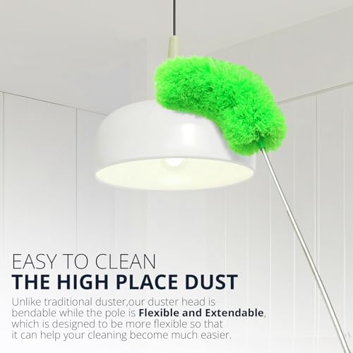 Image of ZZ LAZYCOTTAGE Ceiling Fan Cleaner Duster, Microfiber Feather Duster with Adjustable 91.5 inch Telescopic Pole & Flexible Head, Extended Dusters for Ceiling Fan, Vents, Home, Blinds, Cars