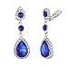 Gorgeous Austrian Cut Crystal Rhinestone Pierced Wedding Bridal Teardrop Drop Dangle Earrings