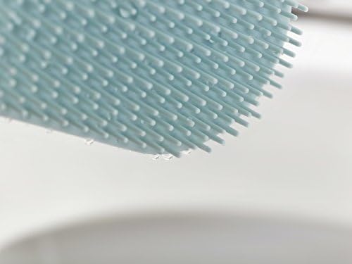 Joseph Joseph Flex Smart Hygienic Silicone Toilet Brush with Holder Set, flexible head, anti-drip, anti-clog deep clean- White/Blue, Regular