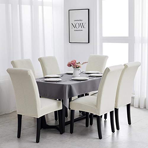 Joccun Chair Covers For Dining Room Set Of 4,Water Repellent Dining Chair Slipcovers Stretch Dining Room Chair Covers Seat Protector,Washable Parsons Chair Cover For Home,Hotel,Banquet(Ivory,4 Pack) #TOP4