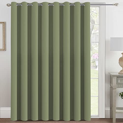 Image of H.VERSAILTEX Blackout Patio Curtains 100 x 96 Inches for Sliding Door Extral Wide Blackout Curtain Panels Thermal Insulated Room Divider - Grommet Top, 8' Tall by 8.5' Wide - Sage