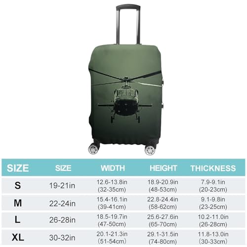 Helicopter Luggage Cover Travel Suitcase Covers for Luggage Elastic Carry on Luggage Covers for Suitcase Tsa Approved Washable Luggage Sleeve Protector Fits 18-32 Inch M2