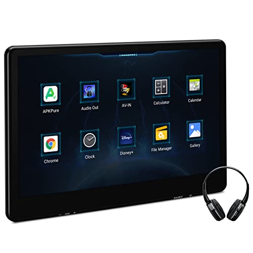 XTRONS Android 11 Car TV Tablet for Back Seat, 14-inch IPS Touched Car Screen Car Headrest Monitor 32GB Portable Video Player Support Netflix/YouTube, 4K Video, WiFi, HDMI with 1 Bluetooth Headphone