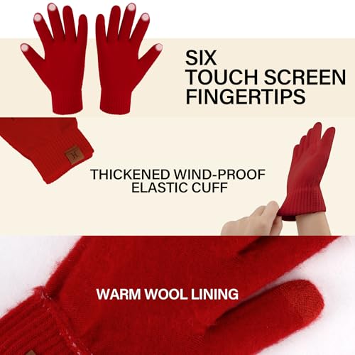 Image of FZ FANTASTIC ZONE Winter Beanie Hats Scarf Touchscreen Gloves for Men Women