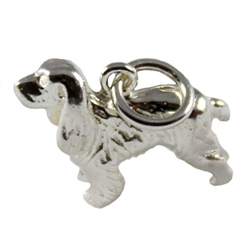 Plata de Ley Grande Cocker Spaniel Colgante Perro