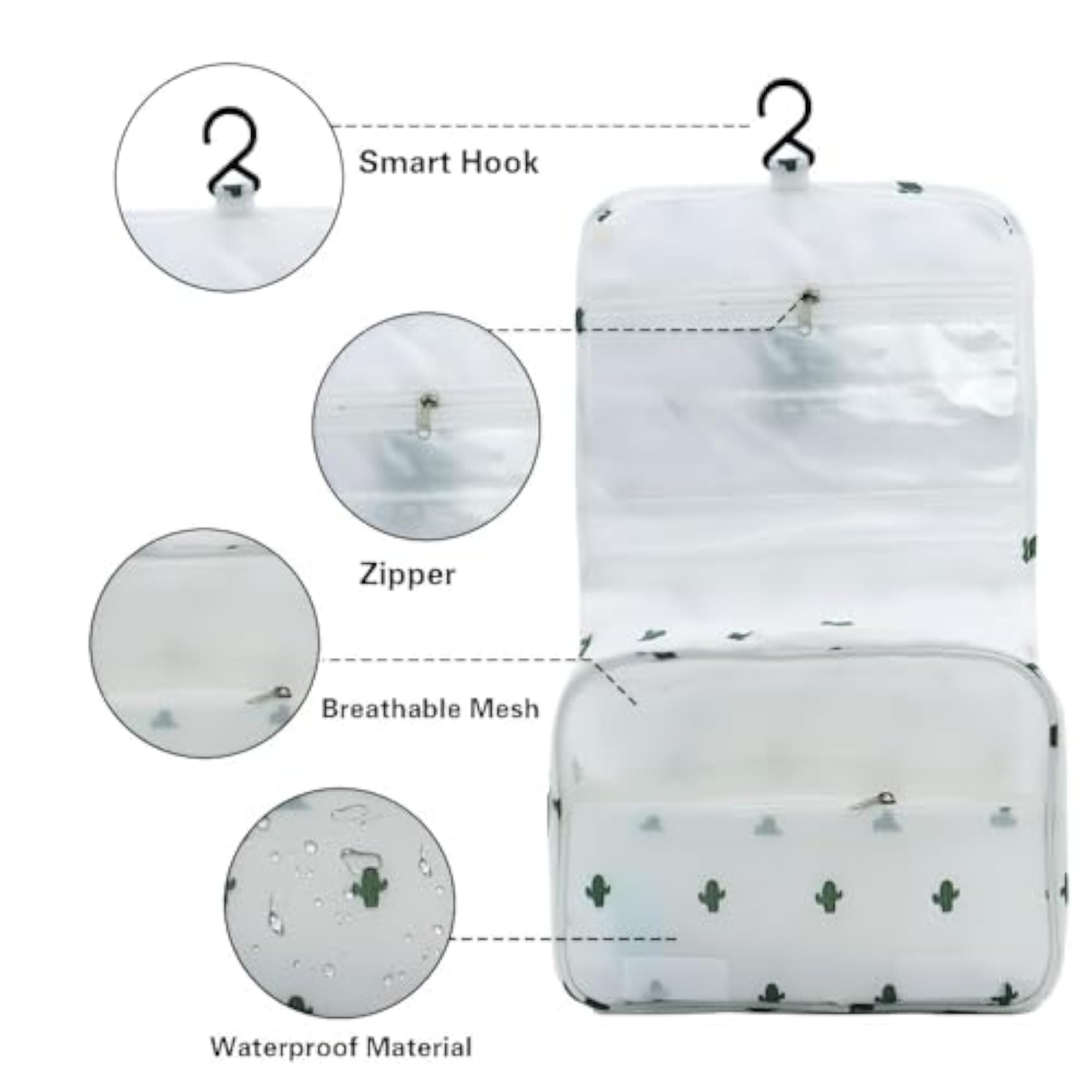Waterproof Travel Toiletry Bag, Large Capacity Makeup Bag