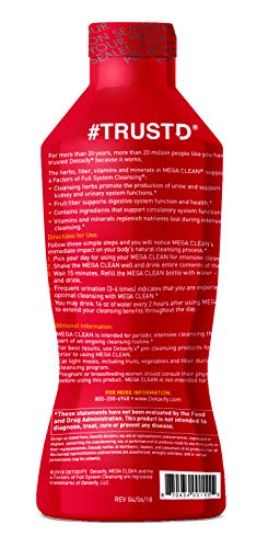 Detoxify Mega Clean Herbal Cleanse – Tropical Flavor – 32 Oz – Detox Drink – Enhanced With Milk Thistle Extract, Ginseng Root & Guarana Seed Extract - Plus Sticker #TOP2