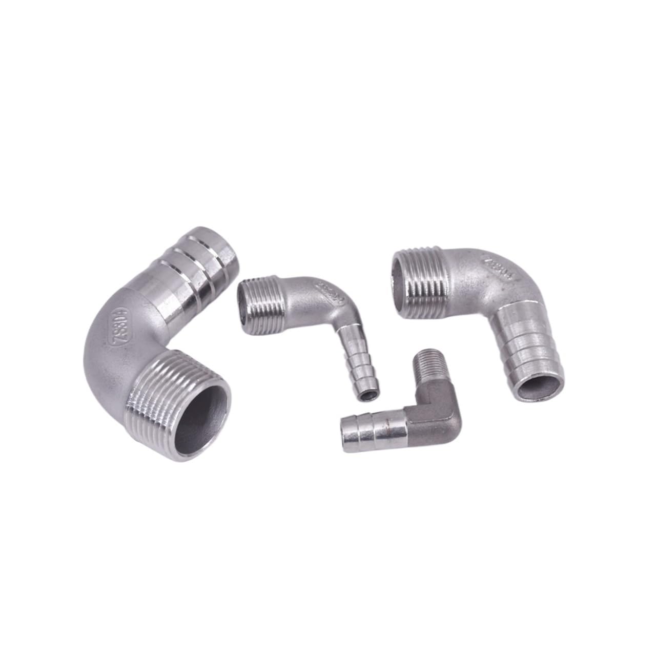 1 szt. Kolanko 90 stopni łącznik rurowy ze stali nierdzewnej 304 1/8 do 5.1 cm BSPT męski * 6 do 60 mm zaczep węża (1/2 cala * 13 mm)