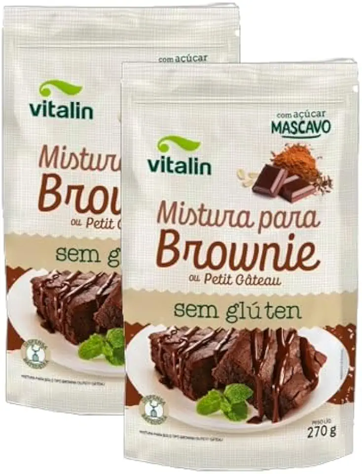 Kit 2X: Mistura para Brownie Sem Glúten Vitalin 270g