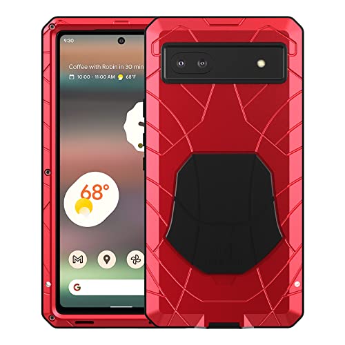 Coque métal Pixel 6A 5G Feitenn antichoc rouge protection silicone