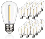 RuiAoTD S14 LED 1W Equivalent to 10W String Light Bulbs Shatter-Resistant Outdoor S14 LED Replacemen