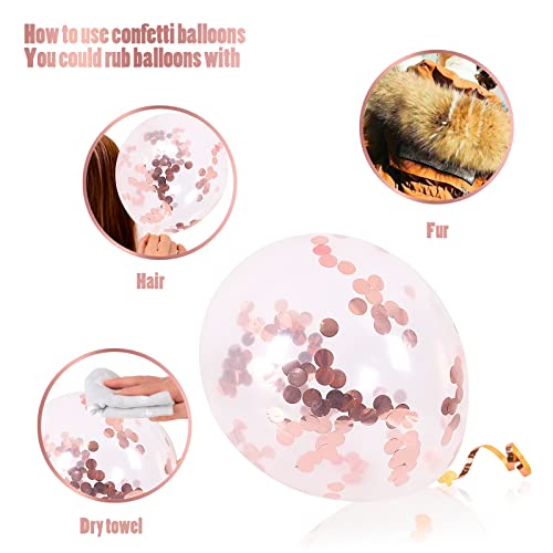 Image of Pink White Balloons Garland Arch Kit 104 PCS Metallic Pink Gold Confetti Latex Balloons for Baby Girl Shower Birthday Wedding Anniversary Bachelorette Party Decorations