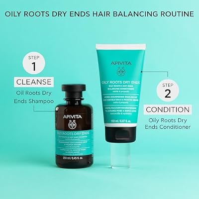 Apivita Oily Roots & Dry Ends Balancing Conditioner | Balances, Hydrates & Moisturizes Hair with Nettle & Propolis