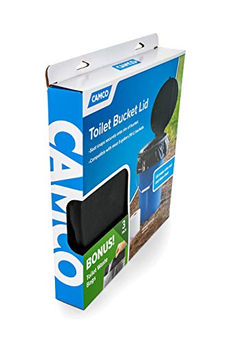 image for Camco Bucket Toilet Seat with Lid | Fits 5 Gallon Buckets | Includes 3