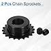 uxcell 2 Pcs #25 Chain Roller Sprocket 16mm Bore, 1/4