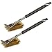 Grillfürst 2X Premium Grillbürste mit Messing Borsten, 45 cm - Grill Reinigungsbürste für Grillrost, Grillrost Bürste mit langem 3-Fach Bürstenkopf und Schaber