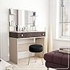 Tabouret De Salon LUE BONA 43x33x46 Cm - Pieds Métal X - Rembourré Gris Foncé