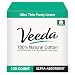 Veeda Natural Cotton Liners, Non-GMO, Hypoallergenic, Folded, 3 Boxes, 40 Count Each