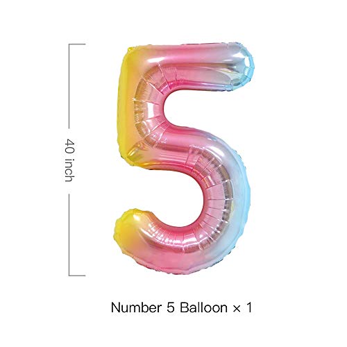 Unicorn Birthday Decorations For Girls 5Th Birthday- Bouquet Of Unicorn Balloons For Rainbow Unicorn Party Supplies (Number 5) #TOP2