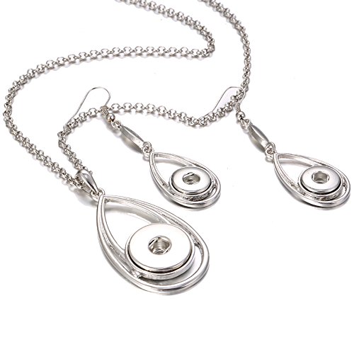 Lovglisten Snap Jewelry Set 18mm Snap Necklace & 12mm Snap Earrings Charms