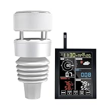 محطة الطقس ECOWITT WN1981 Wi-Fi داخلية وخارجية ، تتضمن وحدة تحكم شاشة LCD WN1980 ومستشعر WS90 خارجي ، 915 ميجاهرتز