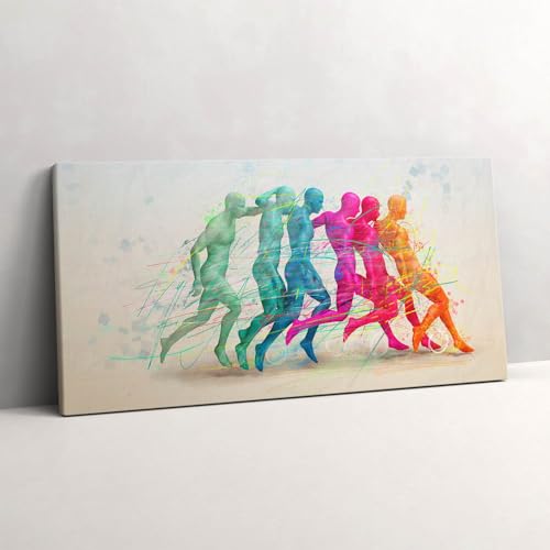 Tableau Des gens colorés : Image sur toile murale d'art 120x60cm pour votre salon