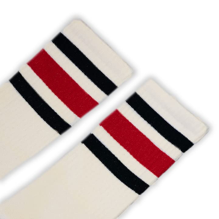 Organic Red and Black Stripe Crew Sock | One Pair | L/XL (Men's Size 9-12) | Made in the USA2