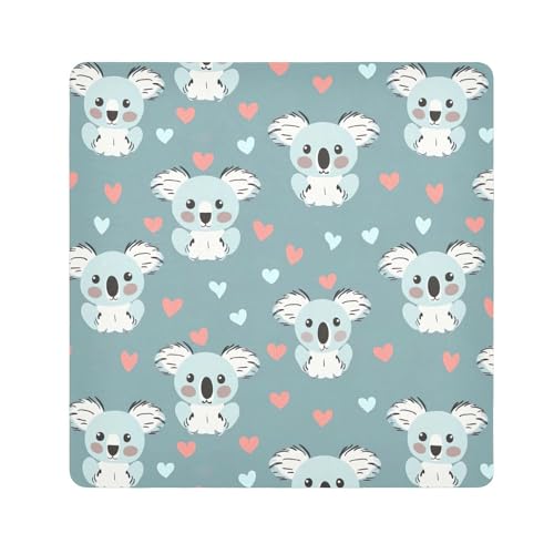 ODAWA Cute Koala Blue Self-adhesive Cloth 17.7X17.7 Inch Self-Adhesive Cosmetic Bag Magic Cloths for Camera, Lens, Laptop