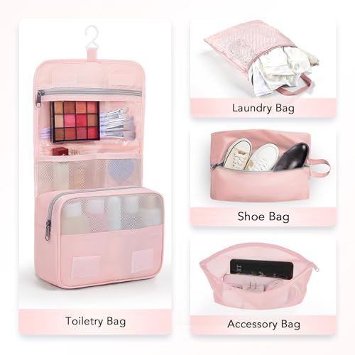 8 Set Compression Packing Cubes for Travel Essentials,Compressible Expandable Packing Cubes for Suitcase,OlarHike Luggage Organizer Bags for Travel,Handy Helper for Organizing Clothes(Pink)