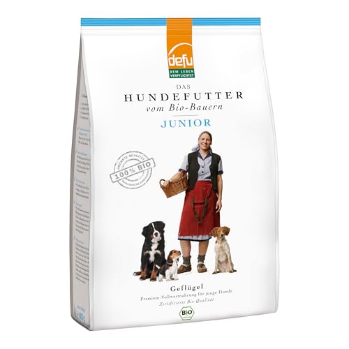defu Hundefutter | 1 x 800 g | Junior Bio Geflügel | Premium Bio Trockenfutter für Junge Hunde