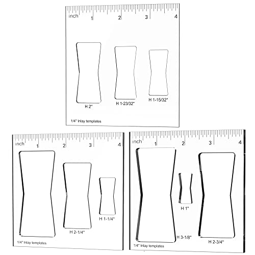 Hecfu 3 Pcs Router Templates for Woodworking, Router Jigs Decorative Template, 4"×3.92" Butterfly Inlay Templates