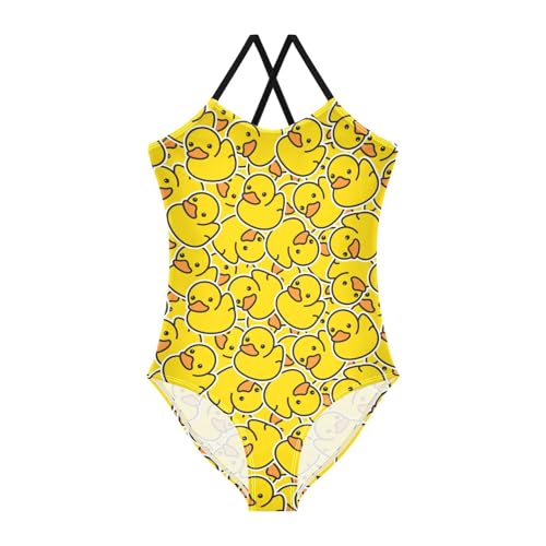 Girls Swimwear 3-10 Years One Piece Halter Swimsuit Duck Beach Bathing Suit