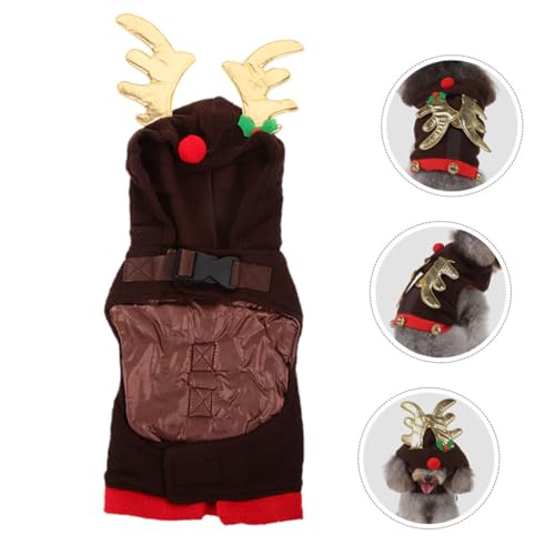 Vestido Festivo Navidad para Perros y Gatos Color Café Mediano miniatura 7