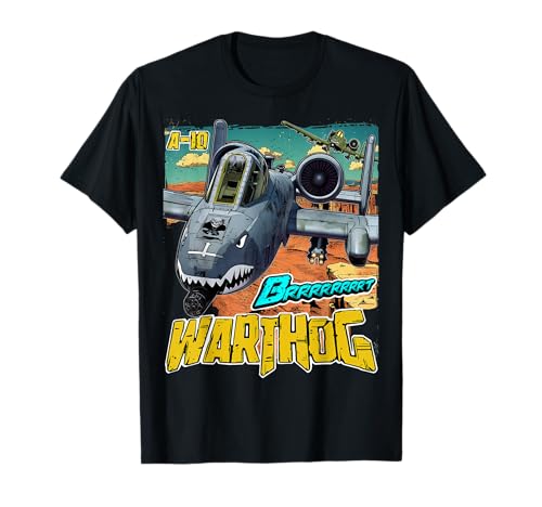 A-10 Warthog Jet Airplane Brrrt Funny Comic Graphic T-Shirt