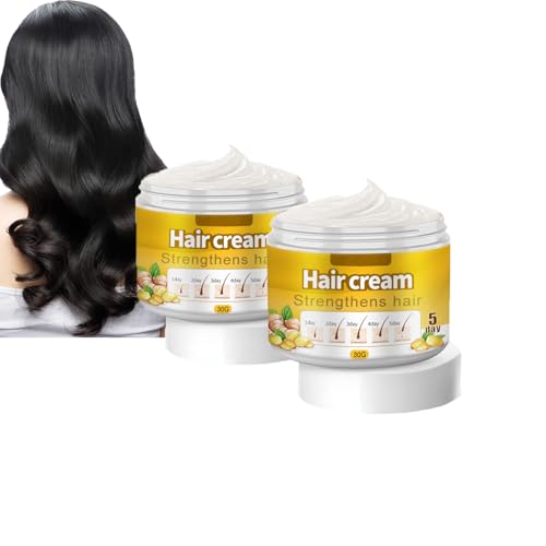 Dyceittdia 2pcs Crema de Jengibre para el Crecimiento del Cabello, Bálsamo acondicionador de jengibre para el crecimiento del cabello, Acondicionador Capilar de Jengibre, 2pcs*30g, hair2
