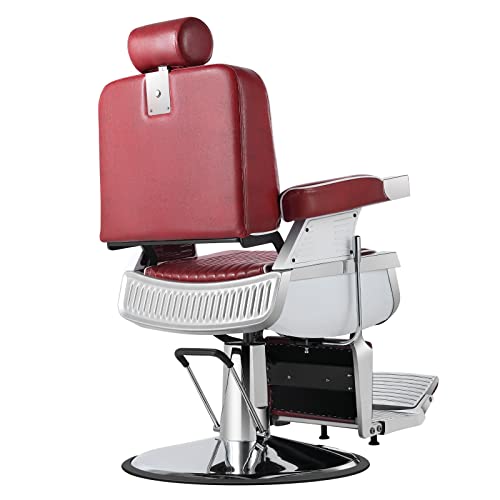 Artist Hand Heavy Duty Hydraulic Recline Barber Chair Salon Chair Barber Chairs For Hair Stylist Tattoo Chair Barber Salon Equipment (Red) #TOP5