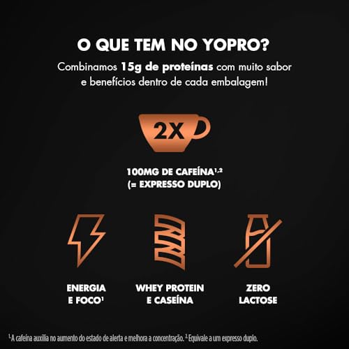 Pack YoPRO Bebida Láctea Energy Boost UHT Capuccino 15g de Proteínas 250ml - 24 Unidades