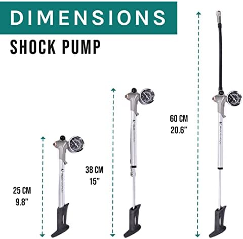 VeloChampion Universal High Pressure Mountain Bike Shock Pump. Precision Inflation for Front and Read Suspension with Secure Connection and Air Release Valve