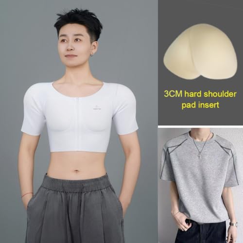Camiseta interior sin mangas de compresión pectoral con relleno Muteitt 8