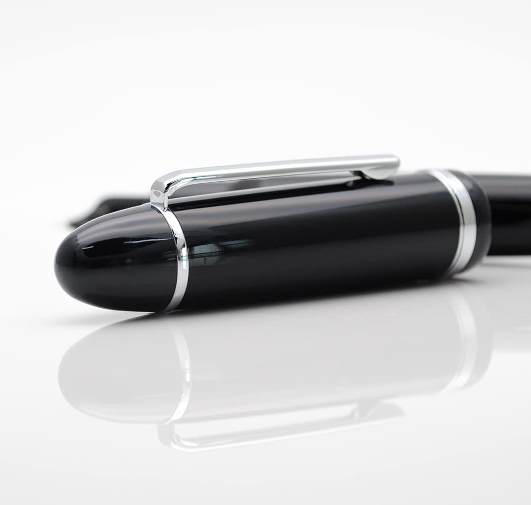 JINHAO X159 Resin Fountain Pen with Ink Converter (Fine Nib, Silvery Clip-Black) - Image 4