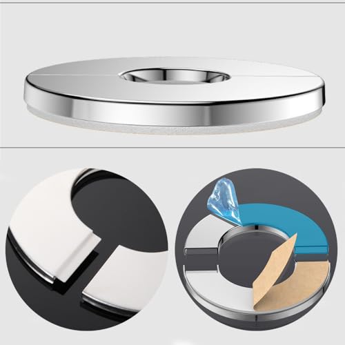 Sctmda Edelstahl Geteilte Rohrabdeckung 2 Stück Rosetten Heizkörperrohre Edelstahl Rohrmanschetten Rohren Dekorative Abdeck Rosetten Abdeckung Ofenrohr Wandrosette 100mm für Duschwanne Rohre